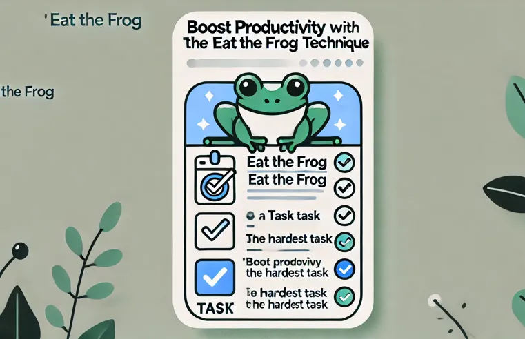 Here is the thumbnail for your article on the “Eat the Frog” technique. Let me know if you’d like any modifications!